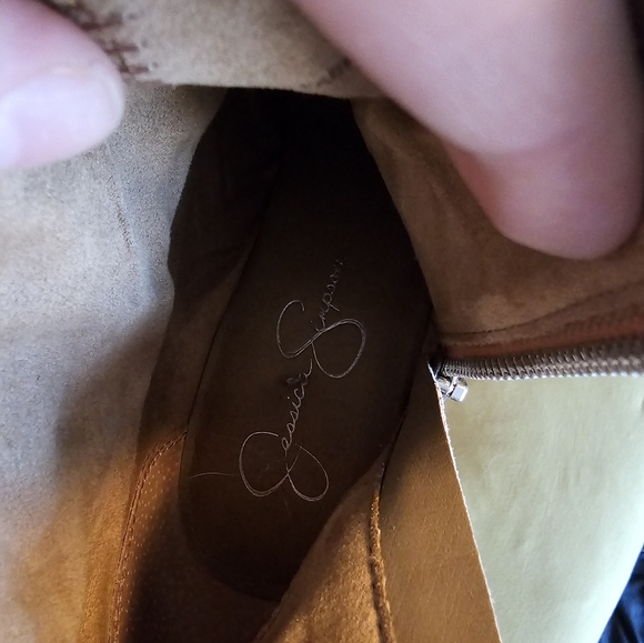 Jessica Simpson Faux Suede Nude/Cream Ankle Boots - Picture 5 of 8